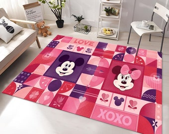 Minnie Mouse Rug, Mickey Mouse Rug,Children's Rug,Colorful Cartoon Rug,Custom Rug,Nursery Rug,Cute Rug,Area Rugs,Nursery Decor,Gift for Kids