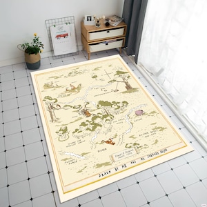 Tapis carte Winnie, tapis carte, décoration de chambre d'enfant, tapis dessin animé, tapis Winnie l'ourson, tapis coloré, tapis pour chambre d'enfant, tapis pour chambre à coucher, décoration pour enfants, tapis personnalisé, carpettes