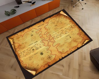 Red Line Map Rug, Fantastic Map Rug, Map Rug, Awesome Rug, Unique Rug, Fantastic Rug, Movie Decor, Area Rug, Boys Room Rug, Gifts for Her