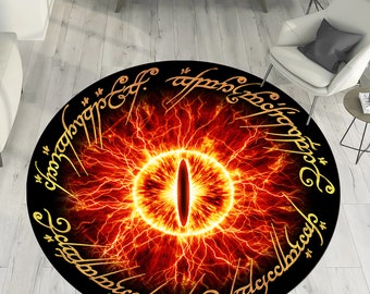 Sauron Rug,LOTR Rug,Round Rug,Movie Rug,Rings Rug,Red Rug,Popular Rug,Custom Rug,Cool Rugs,Fantastic Rug,Movie Decor,Area Rugs,Gifts for Her