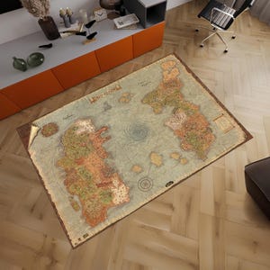 Azeroth Weltkarte,World of Warcraft,Kartenteppich,Coole Teppiche,Beliebter Teppich,Fantastischer Teppich,Geschenk für Sie, Junges Zimmer
