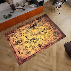 Anime Map Rug,Anime Decor,Map Rug,Anime Rug,Cool Rugs,Popular Rug,Fantastic Rug,Movie Decor,Area Rugs,Boys Room Rug,Gifts for Her,Young Room