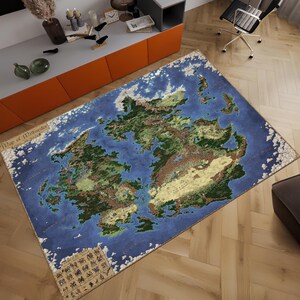 Karte Von Mithandor, Welt von Mithandor, Land Von Mithandor, Karte Teppich, Karte Dekor, Beliebter Teppich, Fantastischer Teppich, Teppiche, Jungenzimmer Teppich, Geschenke für Sie