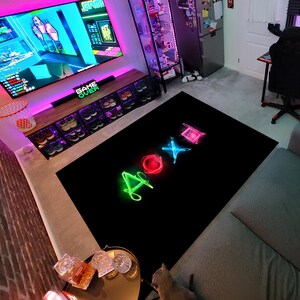 Game Button Rug, Gamer Rug,Gaming Rug,Game Rug,Colorful Rug,Play Room Rug,Game Decor,Custom Rug,Awesome Rug,E-Sport Rug,Area Rug,Gaming Gift