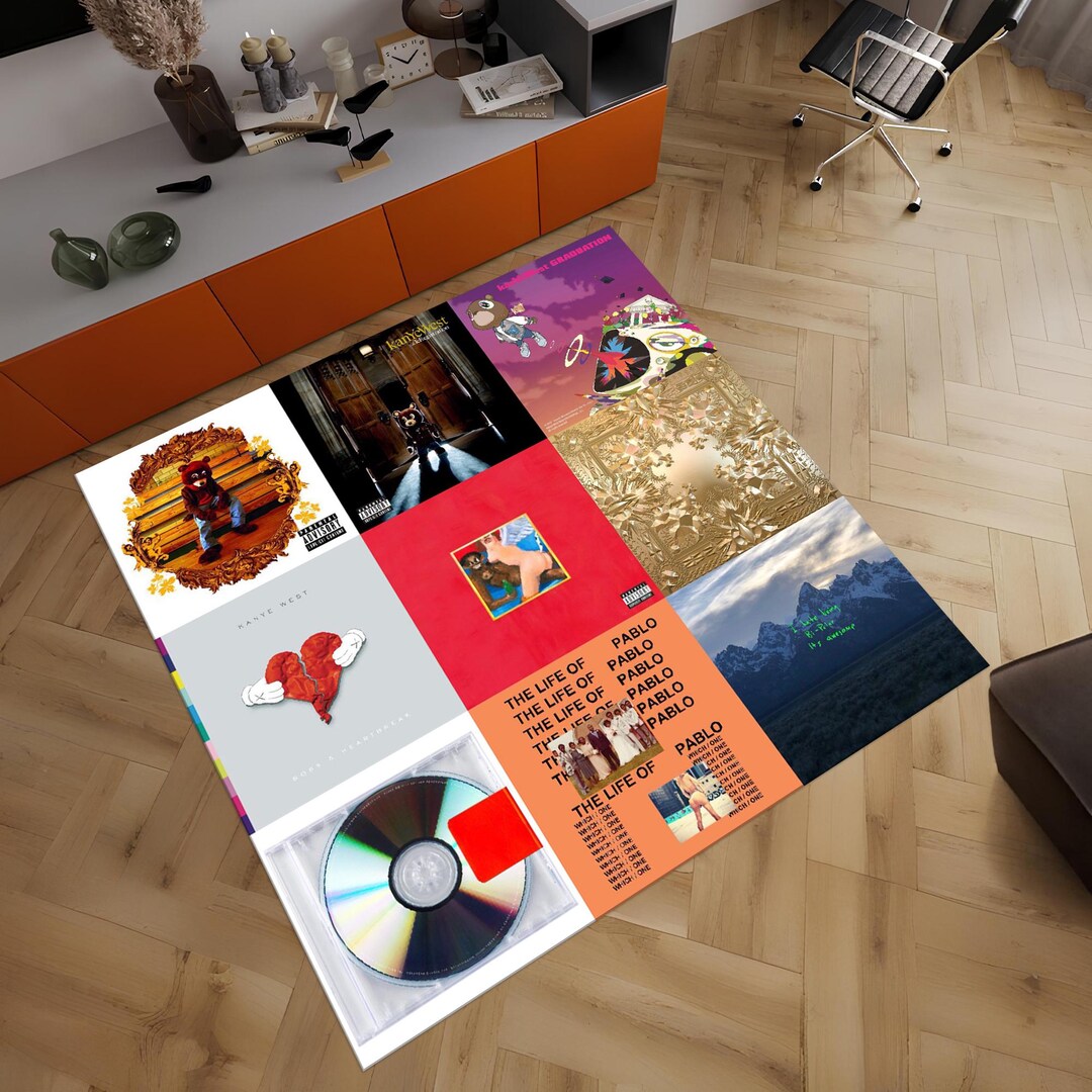 Music Inspired Album CD Rug, Kanye West CD Rug, Music Album Rug, Kanye ...