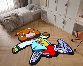 Kanye West, Cool Rugs, Kanye West Rug, Bear Rug, Musıc Rug,Colorful Rug,Custom Rug,Nursery Rug,Cute Rug,Area Rugs,Nursery Decor,Gift for her