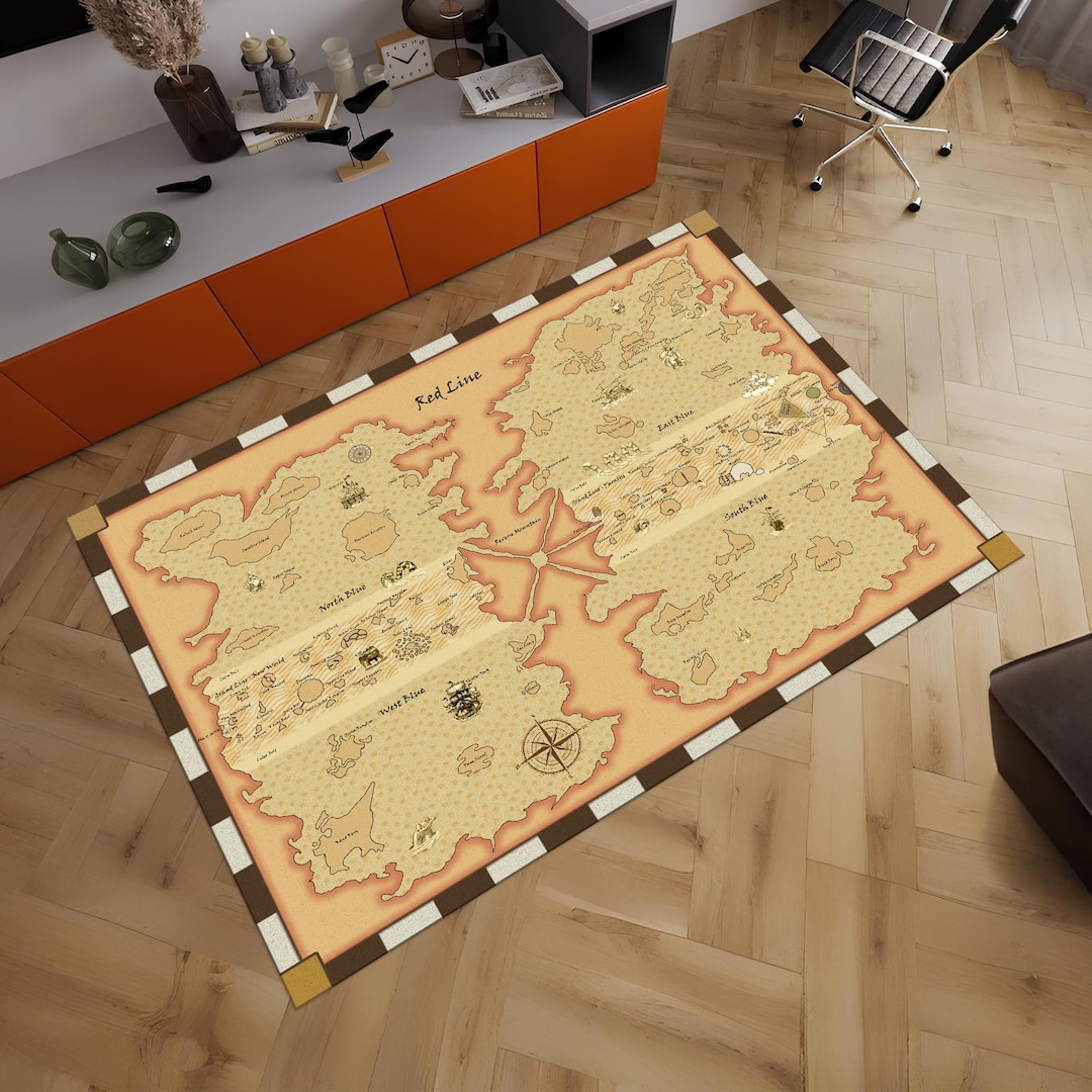 2d Map Rug Red Line Map Rug, Fantastic Map Rug, Map Rug, Awesome Rug, Unique Rug ...