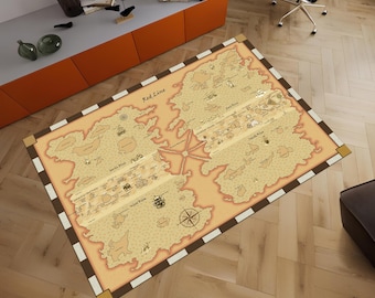 Red Line Map Rug, Fantastic Map Rug, Map Rug, Awesome Rug, Unique Rug, Fantastic Rug, Movie Decor, Area Rug, Boys Room Rug, Gifts for Her