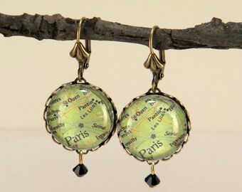 I love Paris in the.... Paris Map Earrings Travel the world in style