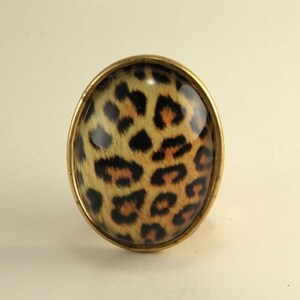 Leopard Brooch- vintage inspired brass pinup burlesque animal print brooch