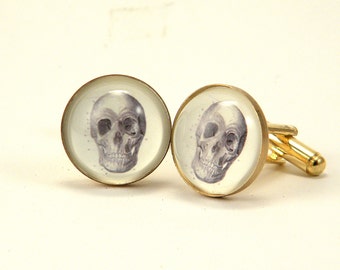 To Be or Not to be Anatomical Skull Cuff Links