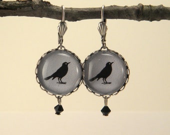 Gray Rockin' Robin Round Earrings