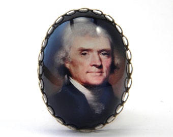Thomas Jefferson Cocktail Ring Presidential Wear Patriotic Fashion