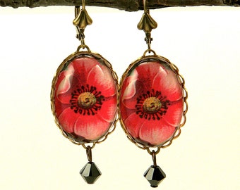 Spring Flourish Red Poppy Earrings Make it Your Spring Thing