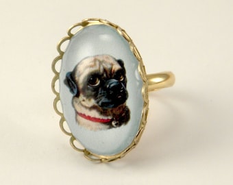 Lil Clyde the Handsome Pug Petite Ring