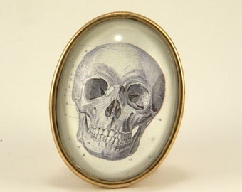 To Be or Not To Be Vintage inspired Skull Brooch classic victorian style Halloween Wear