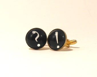 Question Authority Black Typographic Cufflinks