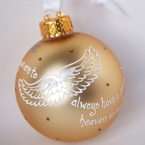 Angel Wings / In Memory Ornament, hand painted and personalized