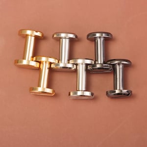 Set of 5 Chicago Screws Studs for Leather Craft, Brass Screw Studs, Chicago Screw Rivets, 4mm-10mm
