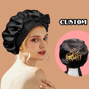 Personalised silk sleep cap - Suitable for sleeping and bathing - Hair protection cap to prevent hair from getting tangled at night