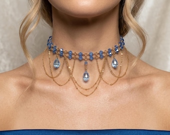 Collar inspirado en Bridgerton / Gargantilla estilo Versalles del siglo XVIII, estilo Regencia, Royalcore, Princesscore, regalo romántico vintage
