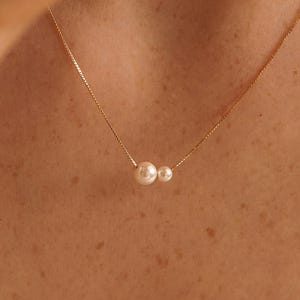 Minimalist Freshwater Pearl Necklace, Natural Freshwater Pearl Necklace, Daily Pearl Necklace, Bridal Jewelry, Bridesmaid Gift, Gift for her
