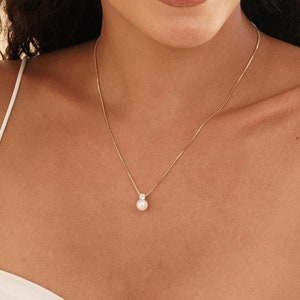Diamond Pearl Necklace for Women, Natural Freshwater Necklace with CZ Diamond, Wedding Necklace, Bridal Gift, Pearl Jewelry, Bridesmaid Gift