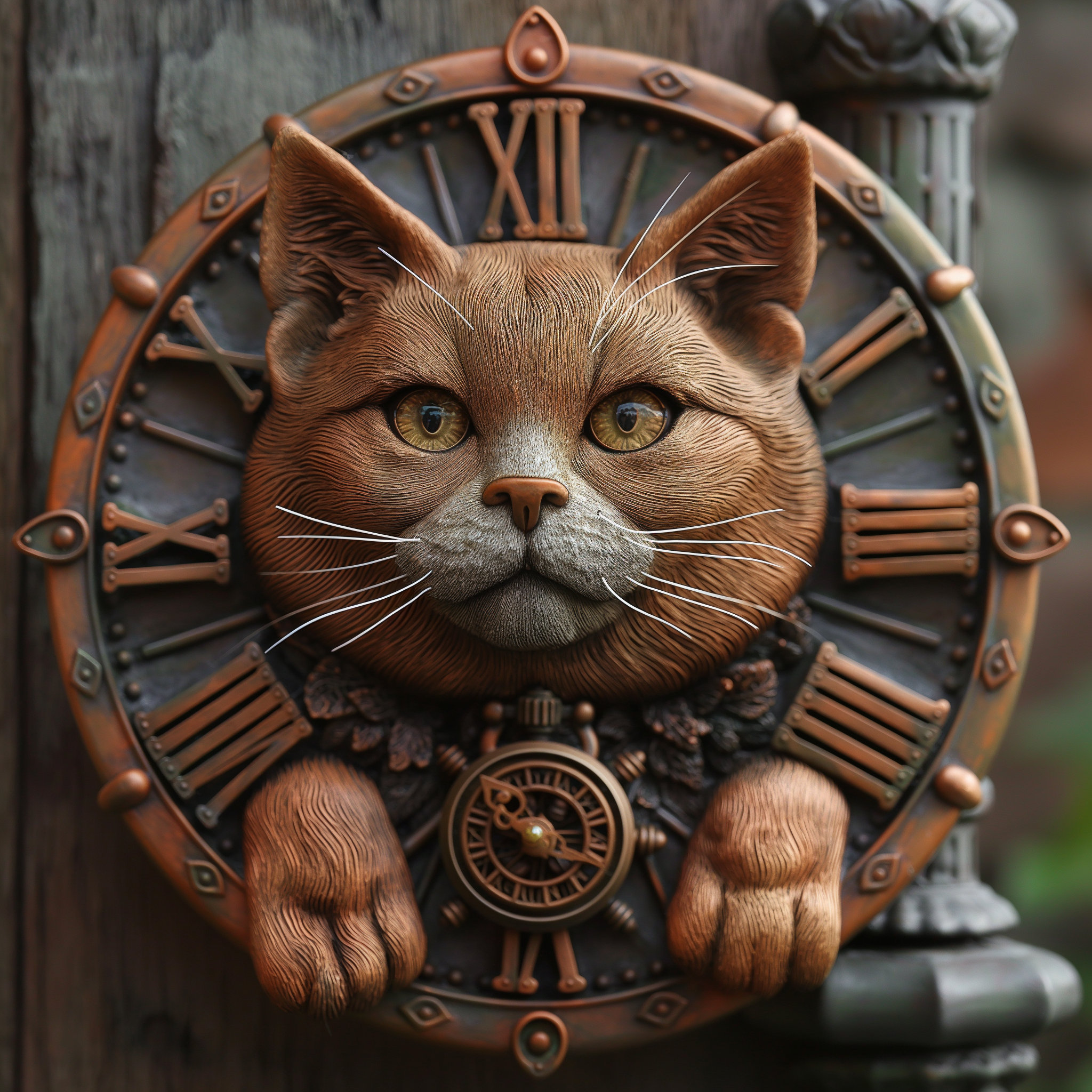 Human Cat Clock Cat Clocks - Etsy