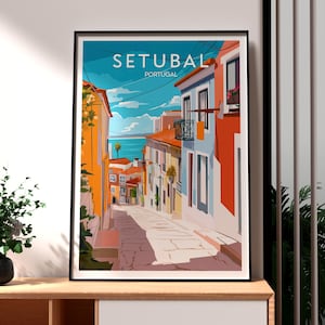 Setubal Travel Print - Setubal Wall Art - Portugal Art - Travel Wall Art - Beach Poster - Holiday Print - Gift for Traveller - Setubal Art