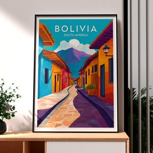 Bolivia Poster - Bolivia Art - Bolivia Travel Print - Bolivia Wall Art - The Andes Travel Print - Backpacking Poster - South America Art