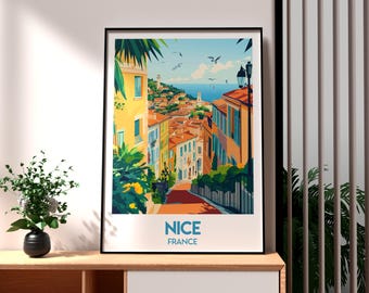 Nice France Art Print: French Riviera Travel Poster