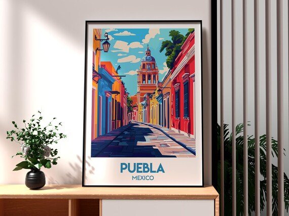 プエブラ（メキシコ）のアートプリント：カラフルな街並みの旅行