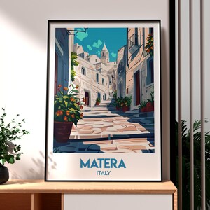 Matera Print - Matera Wall Art - Italy Poster - Travel Wall Art - Matera Italy Travel Poster - Italy Wall Art - Matera Art - Italian Art
