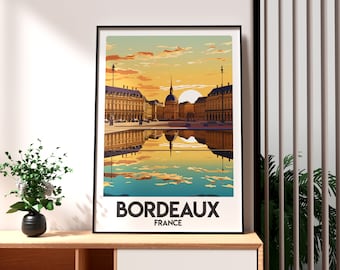ボルドー フランス 旅行ポスター: 市壁アートプリント