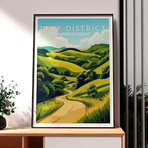 Peak District National Park Print - The Peak District Wall Art -  England Nature Poster - Travel Wall Art - UK National Park - Dovedale Art