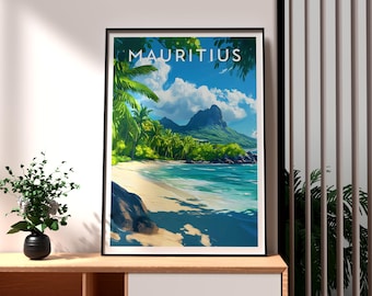 Mauritius Print - Mauritius Wall Art -  Port Louis Mauritius Poster - Travel Wall Art - Mauritius Beach Poster - Mauritius Travel Print