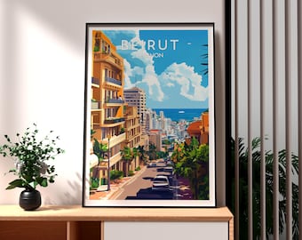 Beirut Travel Print - Lebanon Wall Art - Lebanese Art Poster - Travel Wall Art  - Gift for Traveller - Beirut Poster - Lebanon Travel Art