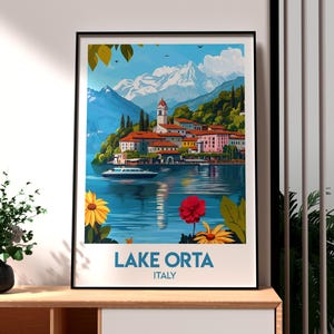 Lake Orta Print - Lake Orta Wall Art - Italy Poster - Italy Wall Art - Europe Travel Poster - North Italy Poster - Lake Orta - Italian Art