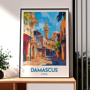 Damascus Print - Syria Wall Art - Damascus Poster - Syria Travel Poster - Middle East Wall Art - Damascus Travel Art - Damascus City Poster