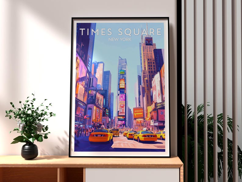Times Square Print: New York Skyscraper Art, Travel Poster image 1