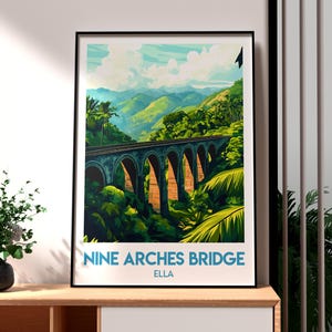 Ella Poster - Nine Arches Bridge - Sri Lanka Wall Art - Ella Wall Art - Nuwara Eliya Poster - Sri Lanka Travel Print - Sri Lankan Art - Tea