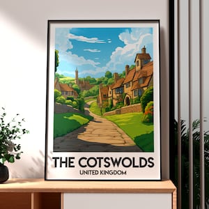The Cotswolds Print - UK Village Wall Art -  UK Countryside Poster - Travel Wall Art - UK City Poster - Cotswolds Art - Gloucestershire Art