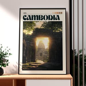 Cambodia Print - Cambodia Wall Art - Cambodia Poster - Siem Reap Wall Art - SE Asia Travel Poster - Angkor Wat Temple Print - Cambodia Art