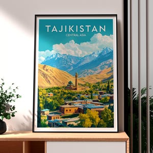 Tajikistan Print - Tajikistan Wall Art - Tajikistan Travel Poster - Travel Wall Art - Europe Poster - Central Asia Wall Art - Tajikistan Art