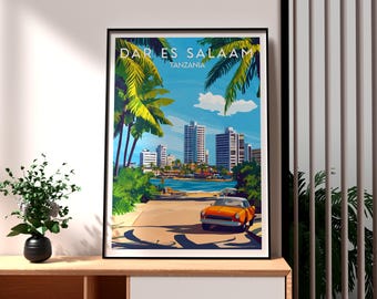 Dar Es Salaam Print: Tanzania Travel Poster, Africa City Art