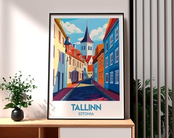Tallinn Estonia Travel Poster: Modern Europe Wall Art