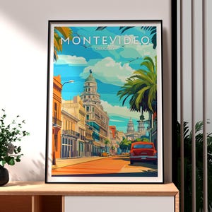 Montevideo Poster - Uruguay Art - Montevideo Travel Print - Uruguay Wall Art - Montevideo Travel Print - Backpacking Poster - South America