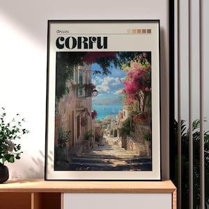 Corfu Print - Greece Wall Art -  Corfu Island Poster - Travel Wall Art - Greek Art - Corfu Greece Poster - Corfu Coastal Art - Greek Art