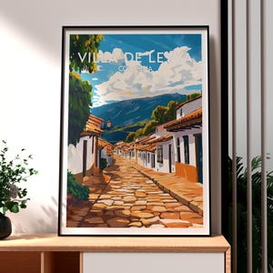 Póster de Villa de Leyva - Arte de Villa de Leyva - Impresión de viaje a Colombia - Arte mural de Colombia - Viajes a Villa de Leyva - Mochilero - Sudamérica