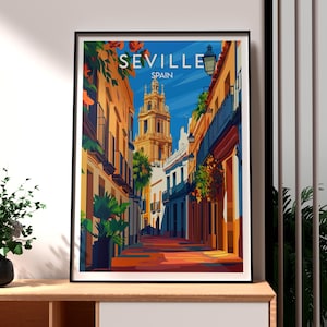 Impresión de Sevilla - Arte mural de España - Póster de Andalucía - Arte mural de viajes - Póster de viajes por España - Póster de arte de Sevilla - Póster de España - Andalucía